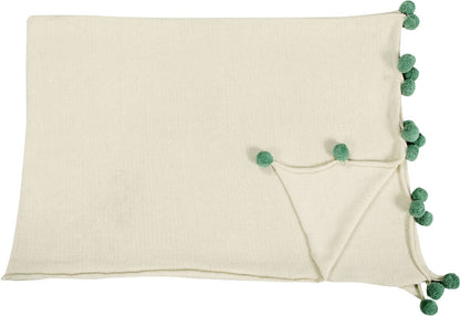 Lorena Canals Bubbly Blanket - Natural/Green (4' x 6') - BLC-NAT-GREEN