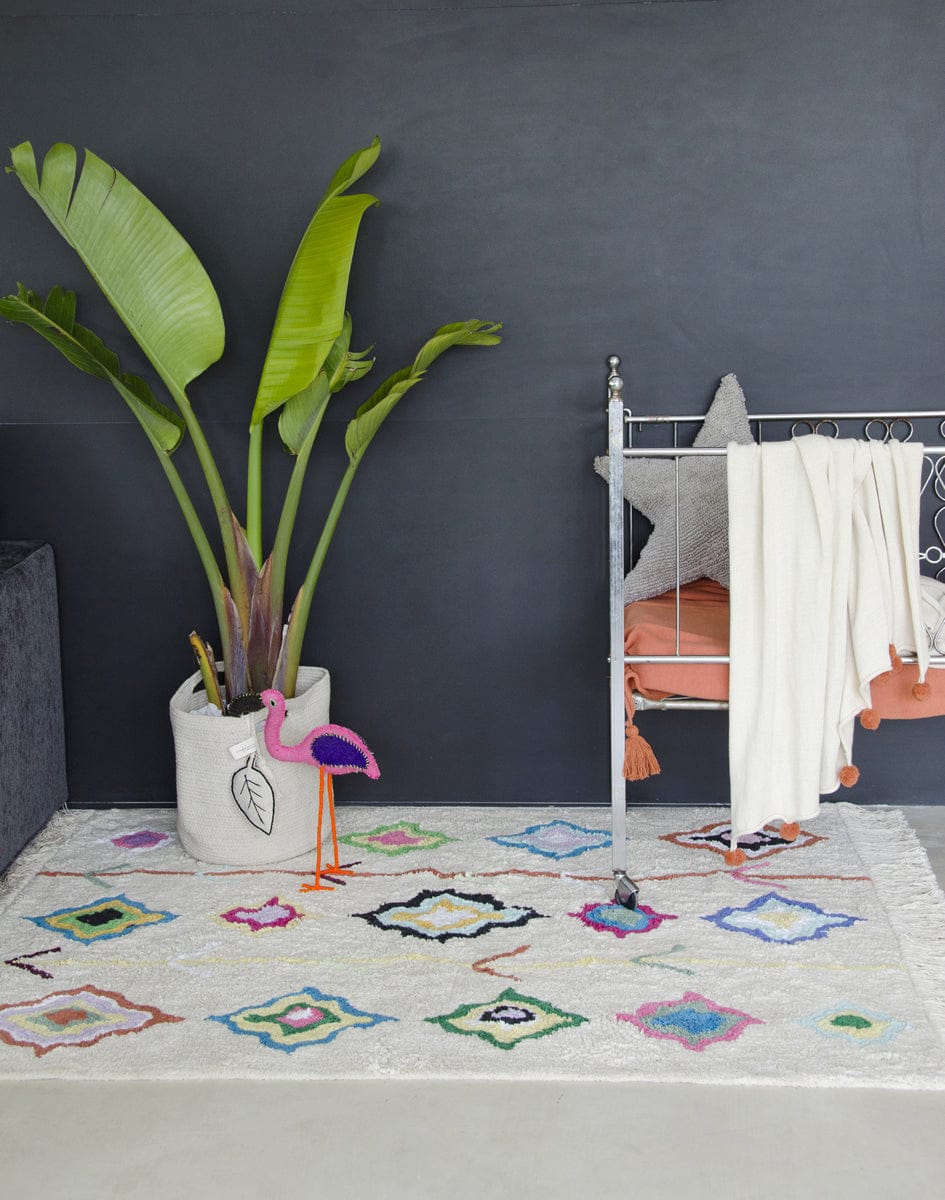 Lorena Canals Bubbly Blanket - Natural/Terracota (4' x 6') - BLC-NAT-TERRA