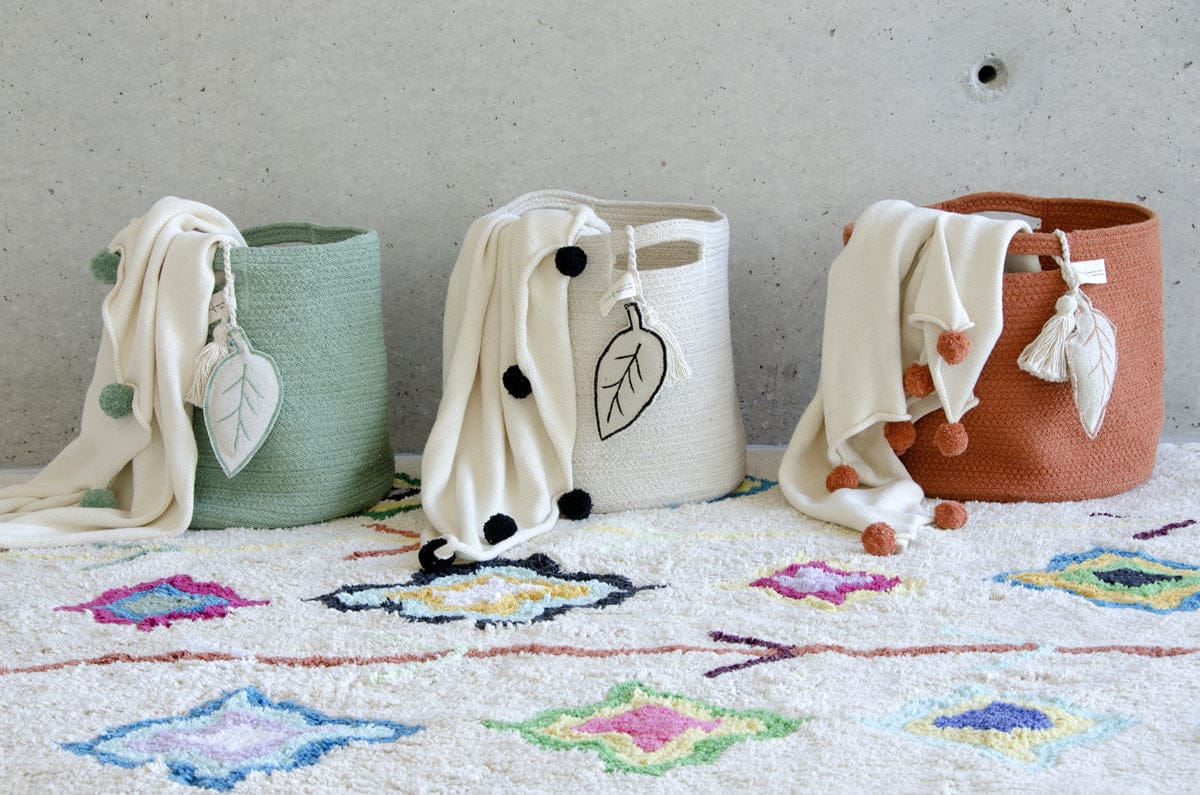 Lorena Canals Bubbly Blanket - Natural/Terracota (4' x 6') - BLC-NAT-TERRA