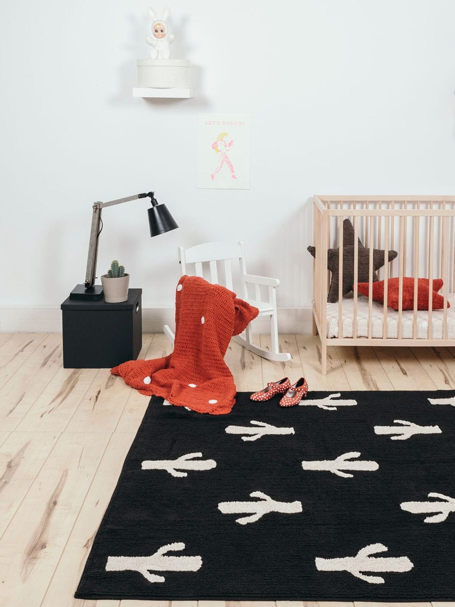 Lorena Canals Cactus Stamp Runner (2' 6" x 7' 6") - C-BW-CACTUS-P