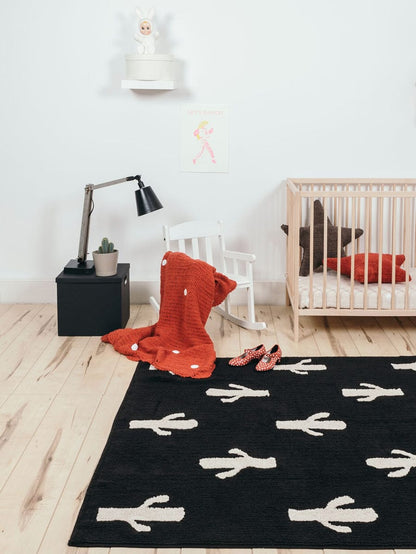 Lorena Canals Cactus Stamp Runner (2' 6" x 7' 6") - C-BW-CACTUS-P