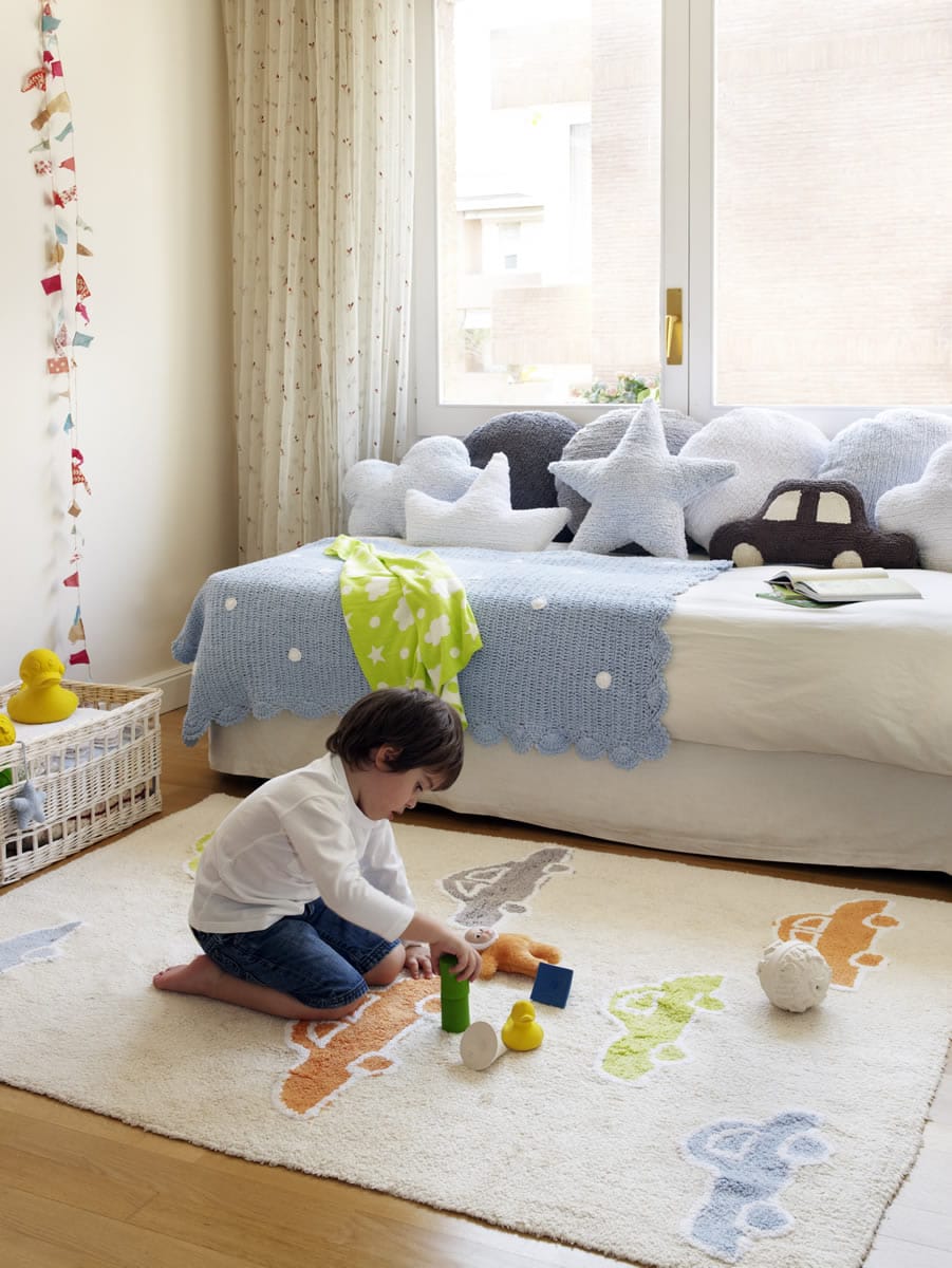 Lorena Canals Cars Rug - Beige/Multi (4' x 5' 3") - C-COCH-M