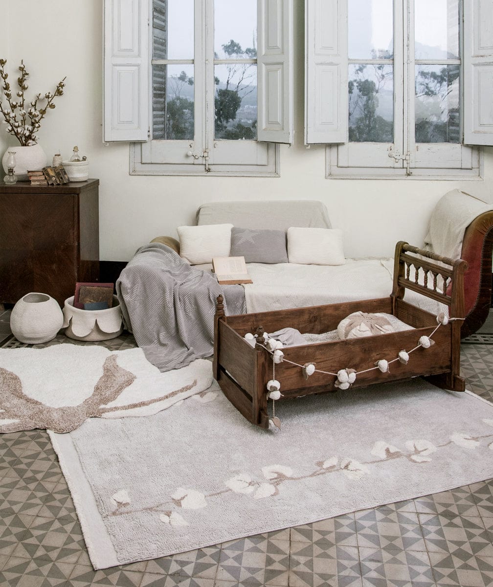 Lorena Canals Cotton Bolls Rug (5'7" x 4') - C-COT-BOLLS