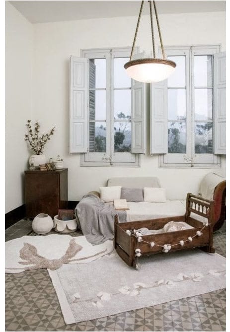 Lorena Canals Cotton Flower Rug (4'3" x 4') - C-COT-FLOWER