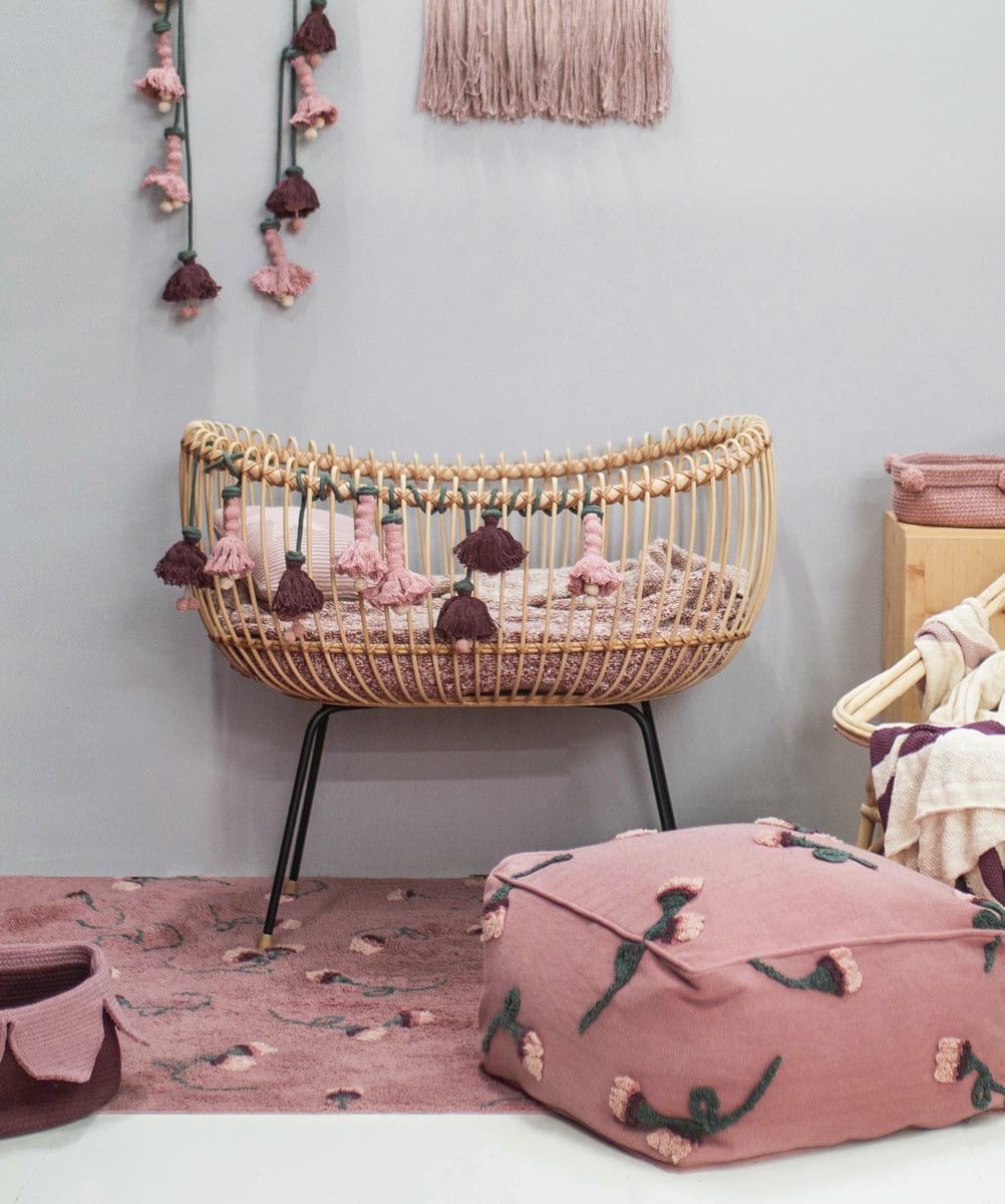 Lorena Canals English Garden Pouffe - Ash Rose (1'9" x 1'9") - P-GARDEN-ASH