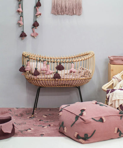 Lorena Canals English Garden Pouffe - Ash Rose (1'9" x 1'9") - P-GARDEN-ASH