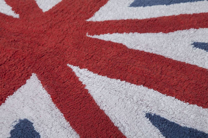 Lorena Canals Flag Rug, UK - Navy/Red (4' 8" x 6' 7") - C-F-ECRB