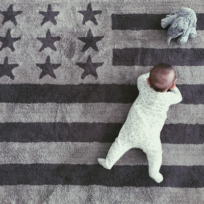 Lorena Canals Flag Rug, USA - Grey (4' x 5' 3") - C-FA-GG