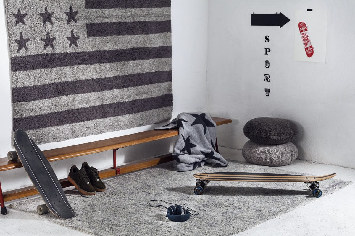 Lorena Canals Flag Rug, USA - Grey (4' x 5' 3") - C-FA-GG