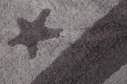 Lorena Canals Flag Rug, USA - Grey (4' x 5' 3") - C-FA-GG