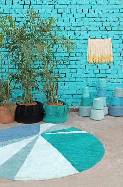 Lorena Canals Geometric Rug - Emerald (5'3'') - C-GEO-EMER