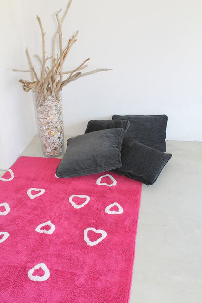 Lorena Canals Hearts Rug - Fucshia (4' x 5' 3") - C-COR-00