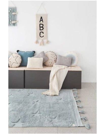 Lorena Canals Hippy Stars Rug - Aqua Blue (4'x 5'9") - C-HI-ST-AQUA