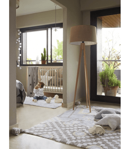 Lorena Canals Indian Bag - Grey/Blue (4' x 5' 3") - C-BAG-GB