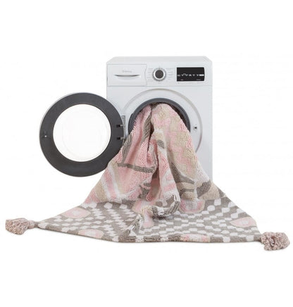 Lorena Canals Indian Bag - Grey/Pink (4' x 5' 3") - C-BAG-GP