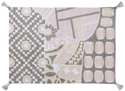 Lorena Canals Indian Bag - Grey/Pink (4' x 5' 3") - C-BAG-GP