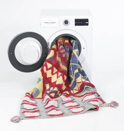 Lorena Canals Indian Bag - Multi (4' x 5' 3") - C-BAG-MU