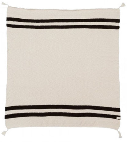 Lorena Canals Knitted Blanket Stripes Natural - Black (4'2" x 5') - BLC-STRIPE-BLK
