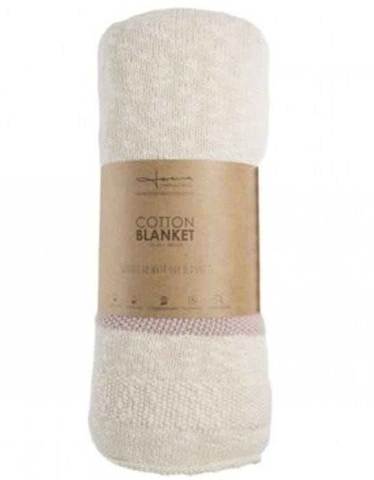 Lorena Canals Knitted Blanket Stripes Natural - Vintage Nude (4'2" x 5') - BLC-STRIPE-VNU