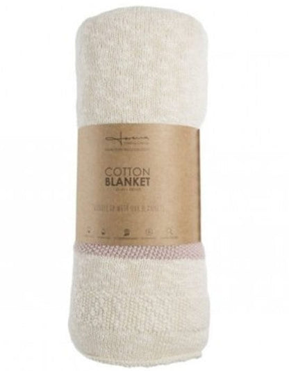 Lorena Canals Knitted Blanket Stripes Natural - Vintage Nude (4'2" x 5') - BLC-STRIPE-VNU