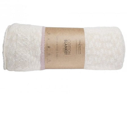 Lorena Canals Knitted Blanket Stripes Natural - Vintage Nude (4'2" x 5') - BLC-STRIPE-VNU