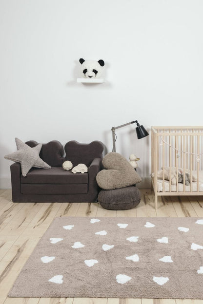 Lorena Canals Messy Hearts Rug - Linen/White (4' x 5' 3") - C-L-LHW