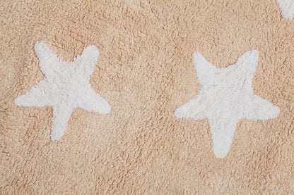 Lorena Canals Messy Stars Rug - Nude/White (4' x 5' 3") - C-N-MSW