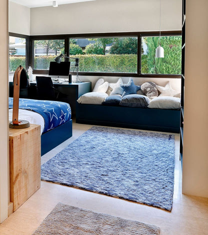 Lorena Canals Mix Rug, Arian - Linen/Navy (4' x 5' 3") - C-MIX-ARIAN