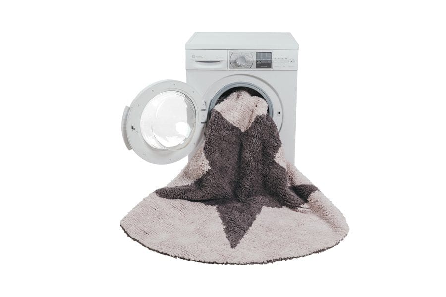 Lorena Canals Reversible Round Rug - Star - Pink/Dark Grey (4' 8") - C-SR-PDG