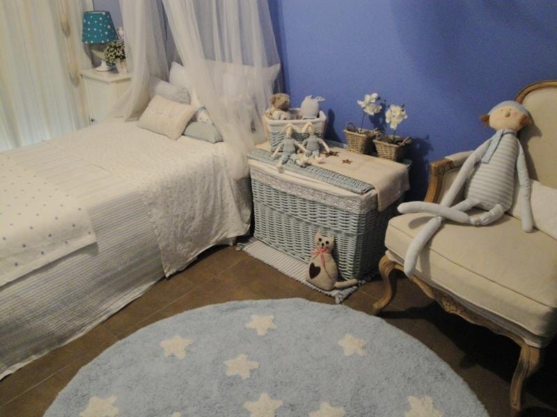 Lorena Canals Round Rug - Sky - Blue (4' 8") - C-10002