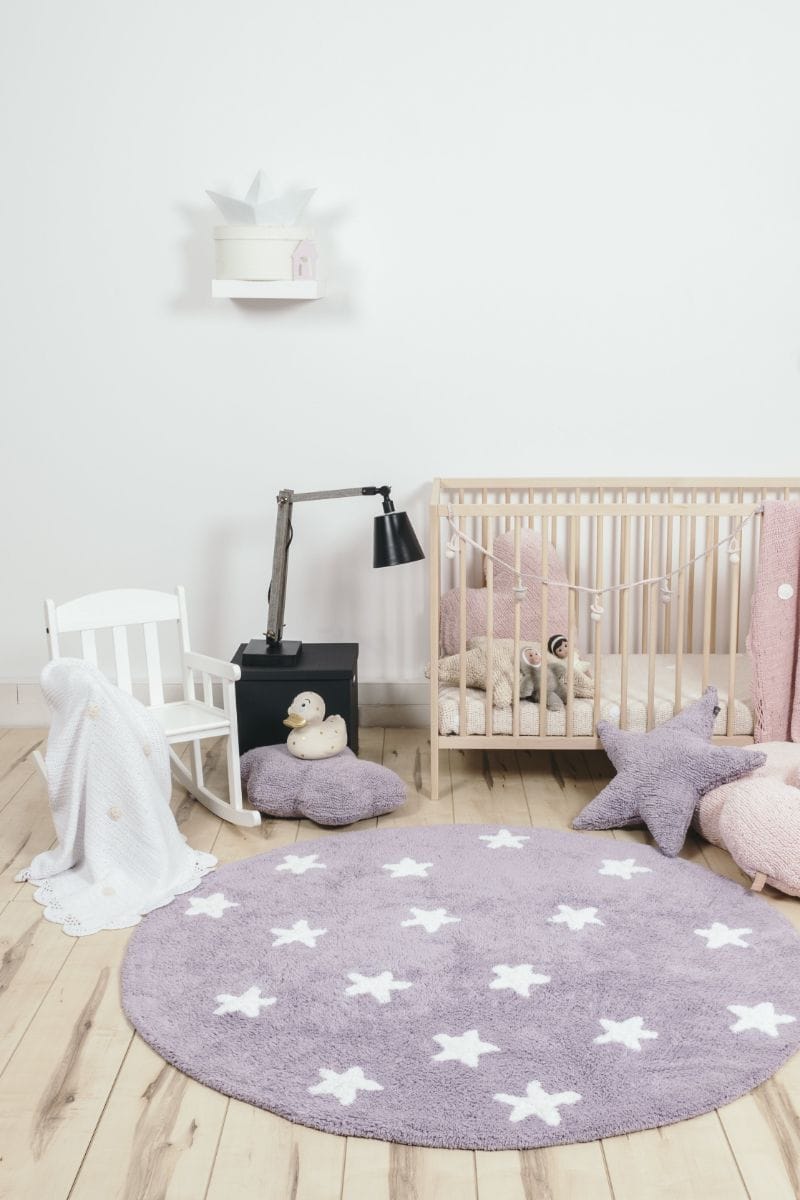 Lorena Canals Round Rug - Sky - Purple (4' 8") - C-10009