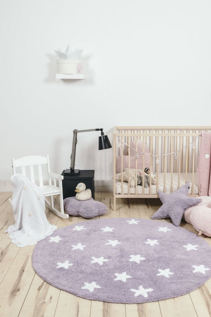 Lorena Canals Round Rug - Sky - Purple (4' 8") - C-10009