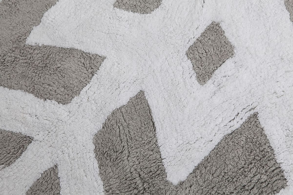 Lorena Canals Round Rug - Snowflake - Grey/White (4' 8") - C-SNOWFLAKE