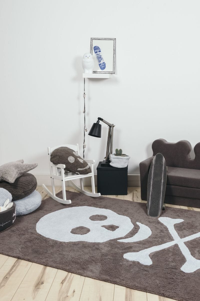 Lorena Canals Skull Rug - Grey/Blue (4' 8" x 6' 7") - C-SK-ADG