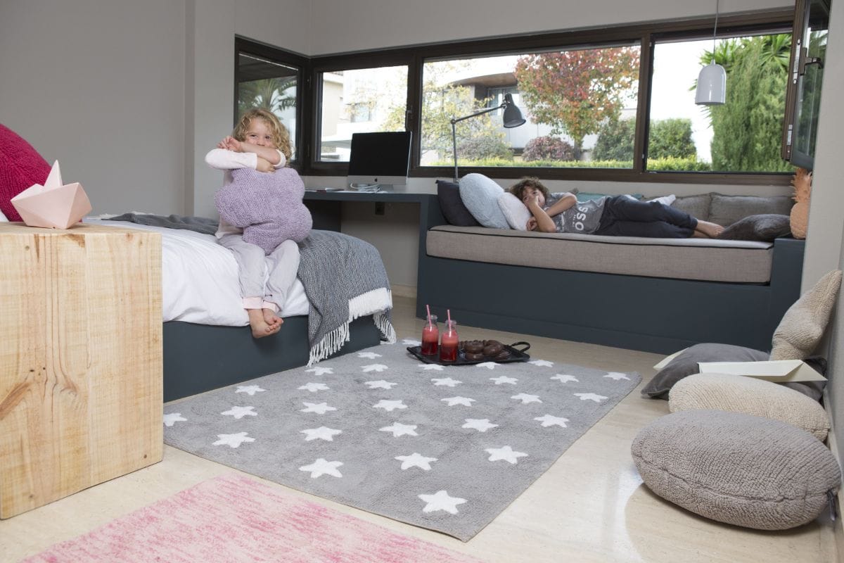 Lorena Canals Stars Rug - Grey (4' x 5' 3") - C-G-SW