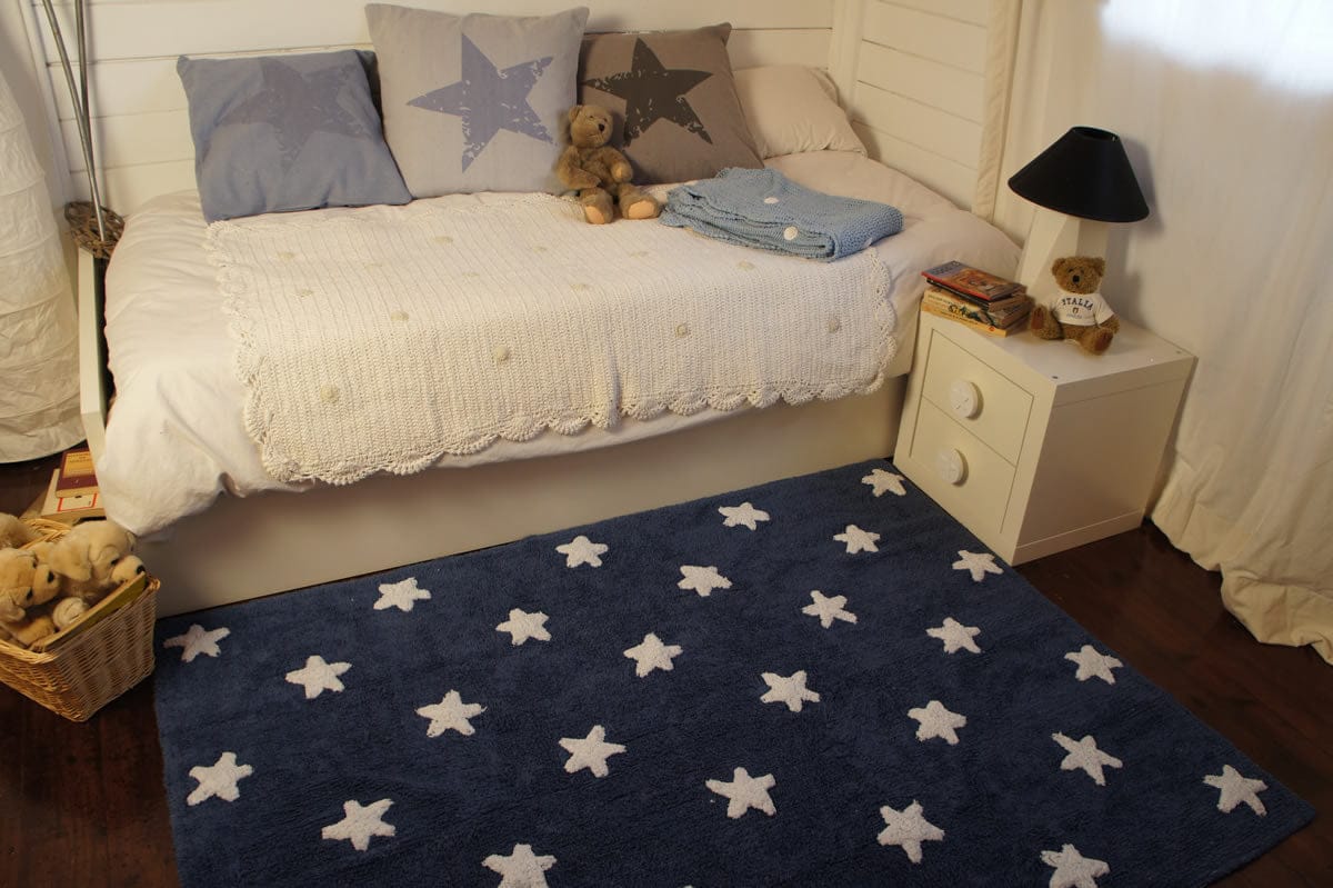 Lorena Canals Stars Rug - Navy (4' x 5' 3") - C-M-SW