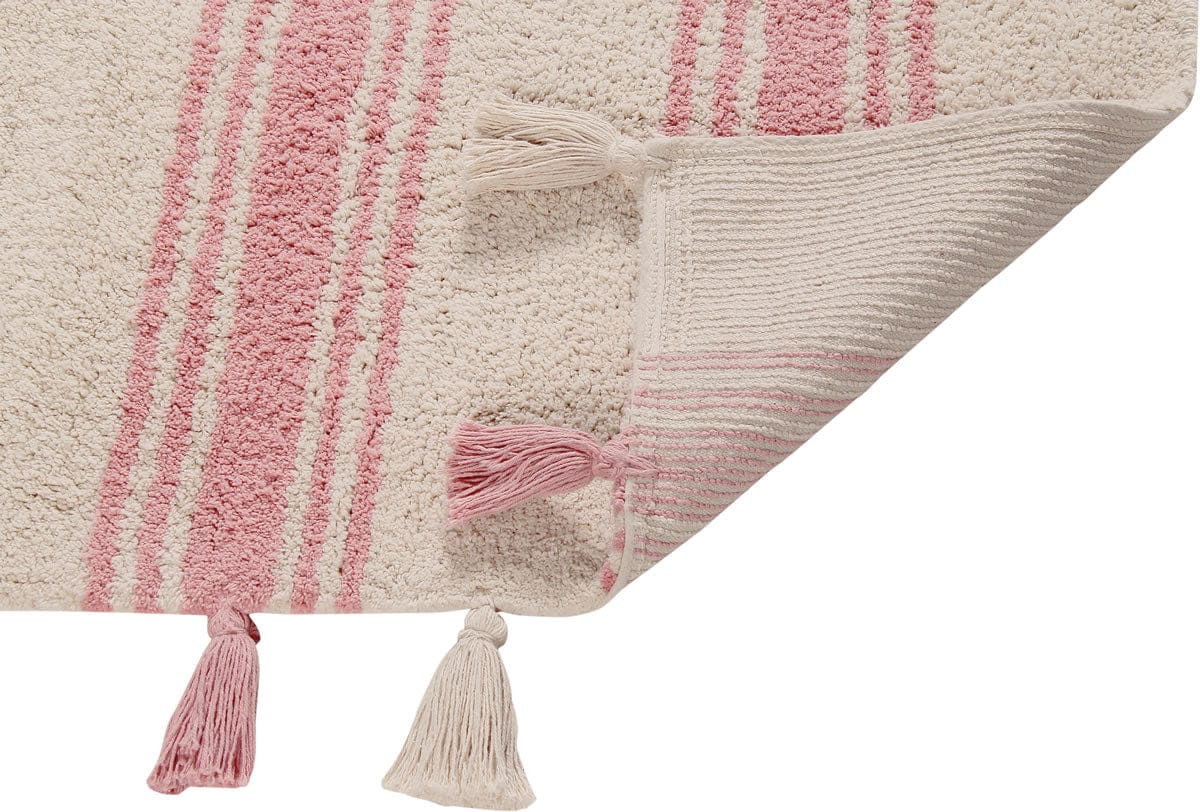 Lorena Canals Stripes Rug - Coral Pink (4' x 5' 3") - C-ST-CORALP