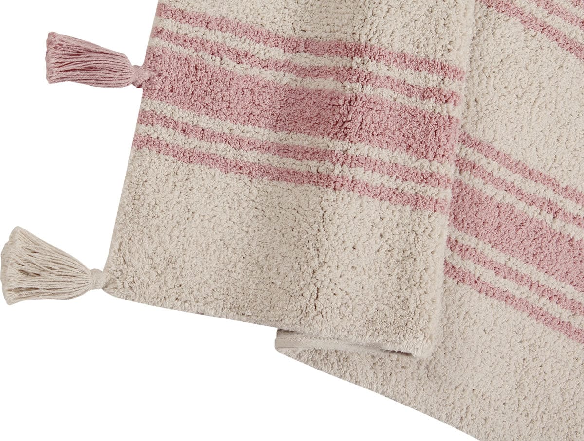 Lorena Canals Stripes Rug - Coral Pink (4' x 5' 3") - C-ST-CORALP