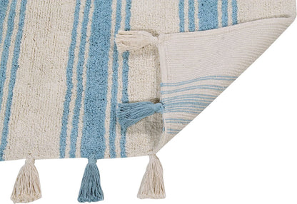 Lorena Canals Stripes Rug - Nile Blue (4' x 5' 3") - C-ST-NILEBLUE
