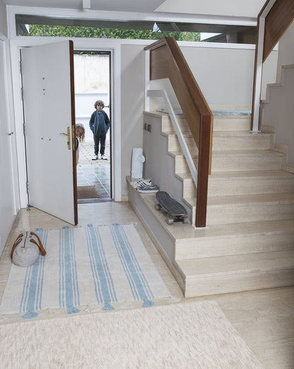 Lorena Canals Stripes Rug - Nile Blue (4' x 5' 3") - C-ST-NILEBLUE