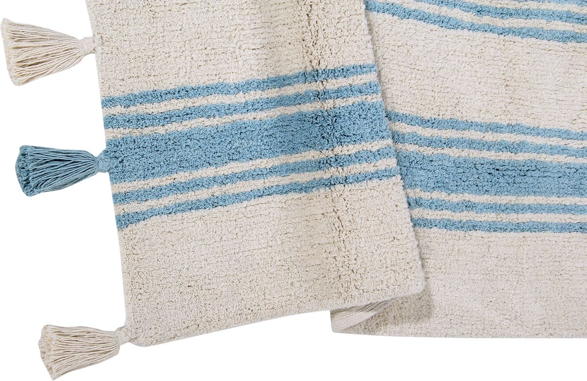 Lorena Canals Stripes Rug - Nile Blue (4' x 5' 3") - C-ST-NILEBLUE