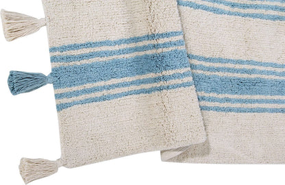 Lorena Canals Stripes Rug - Nile Blue (4' x 5' 3") - C-ST-NILEBLUE