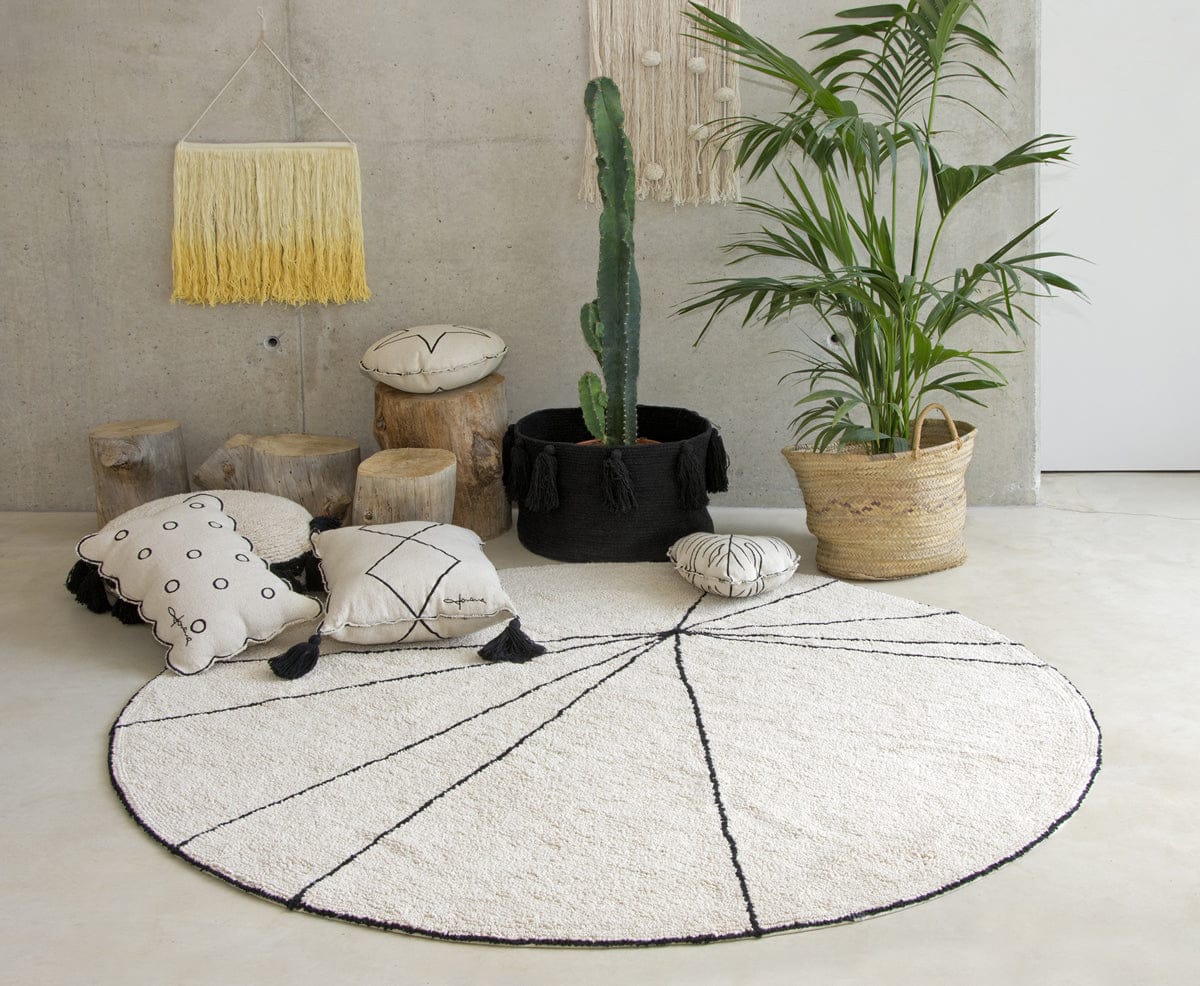 Lorena Canals Tassels Basket - Black - BSK-TAS-BK