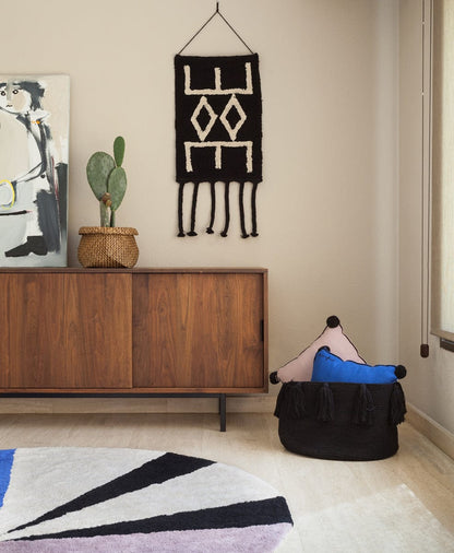 Lorena Canals Tassels Basket - Black - BSK-TAS-BK