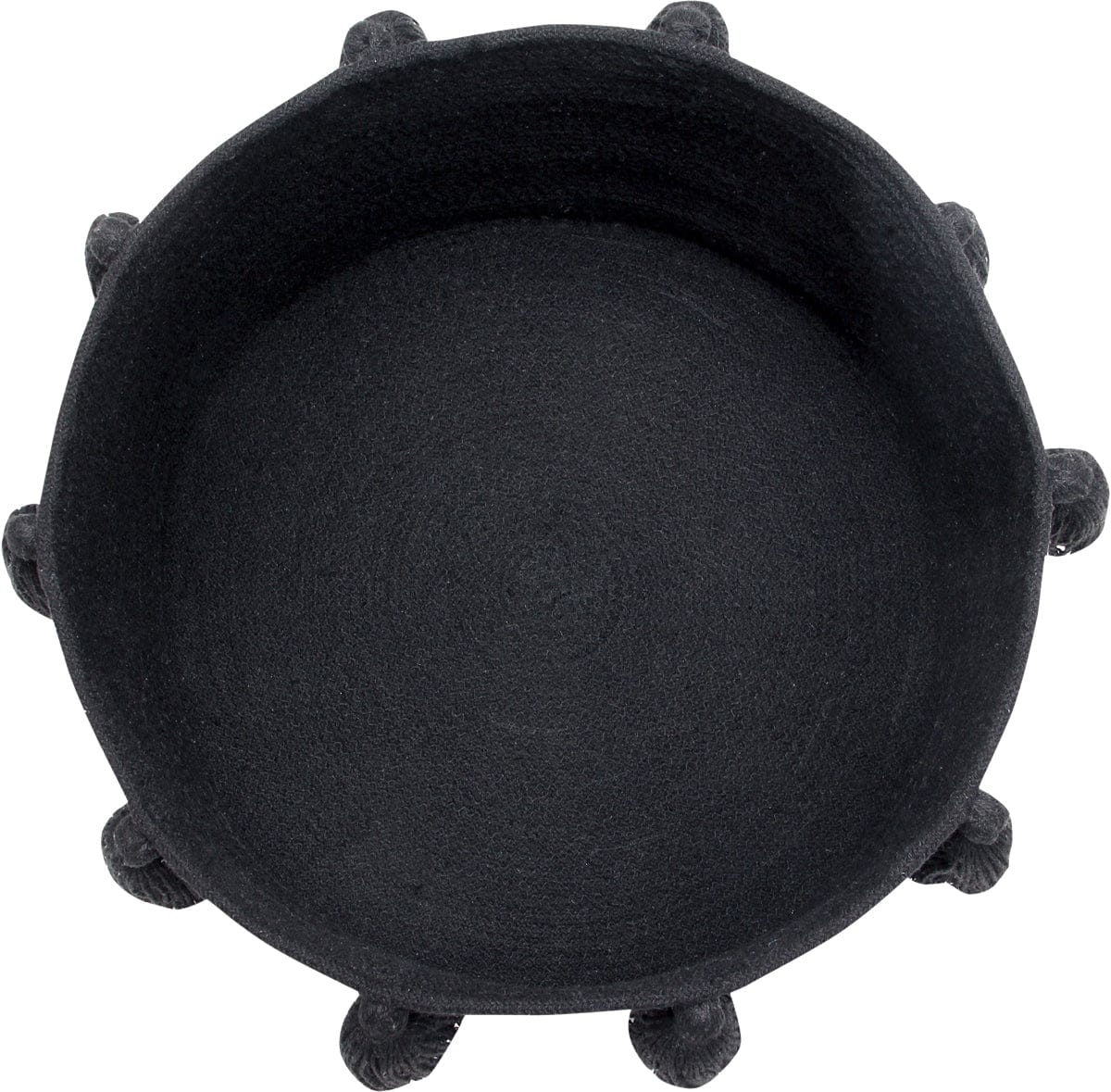 Lorena Canals Tassels Basket - Black - BSK-TAS-BK