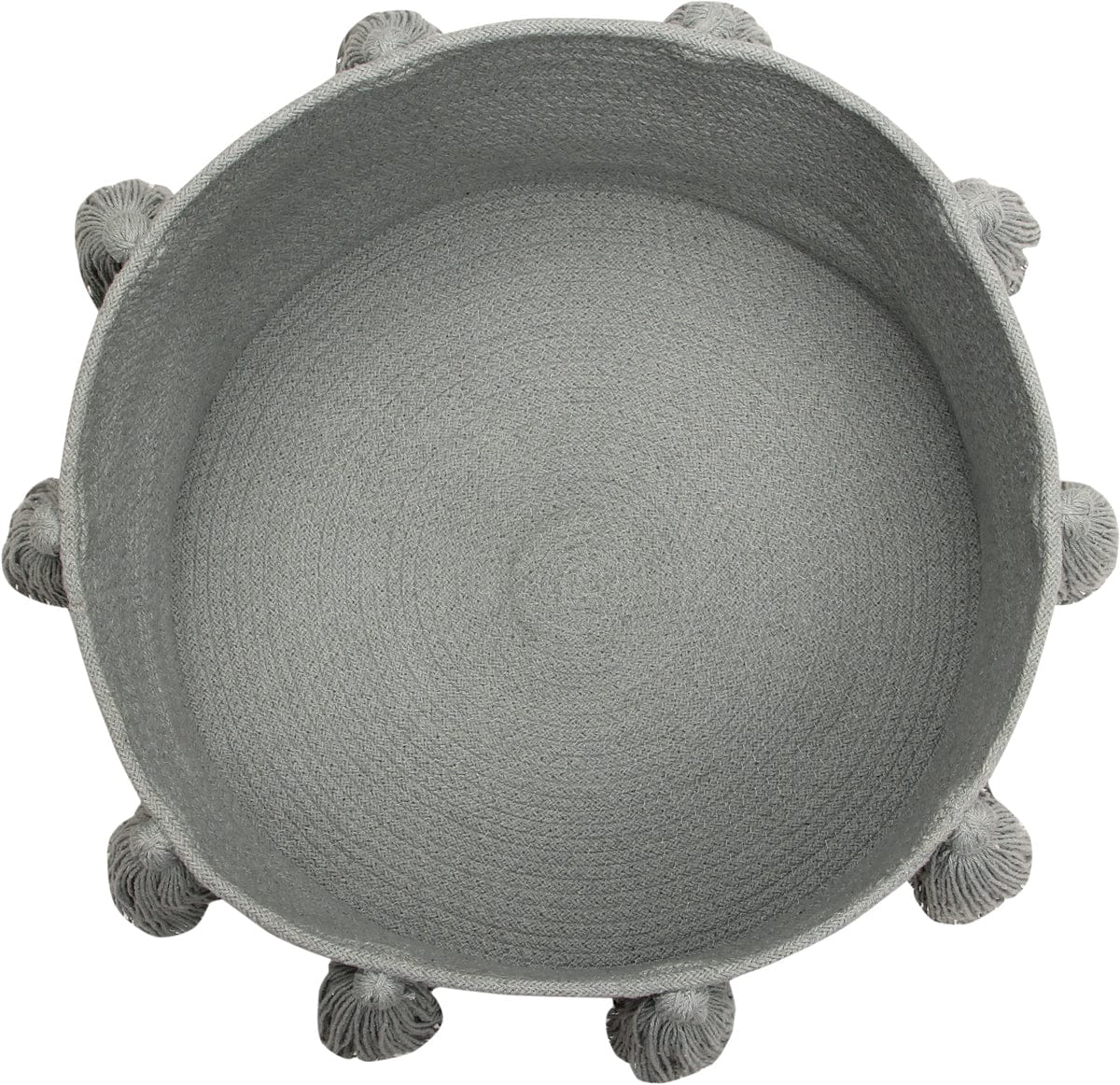 Lorena Canals Tassels Basket - Light Grey - BSK-TAS-LGR