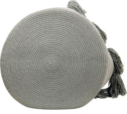 Lorena Canals Tassels Basket - Light Grey - BSK-TAS-LGR