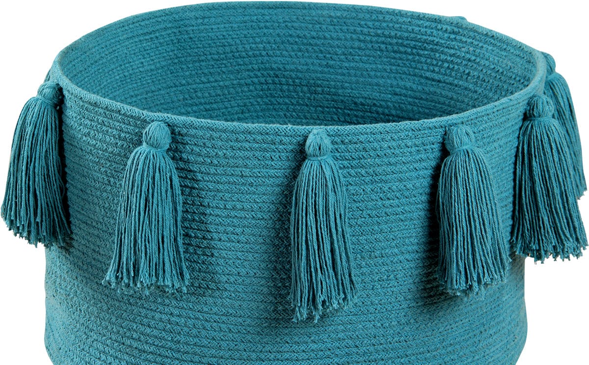 Lorena Canals Tassels Basket - Petroleum - BSK-TAS-PETRO