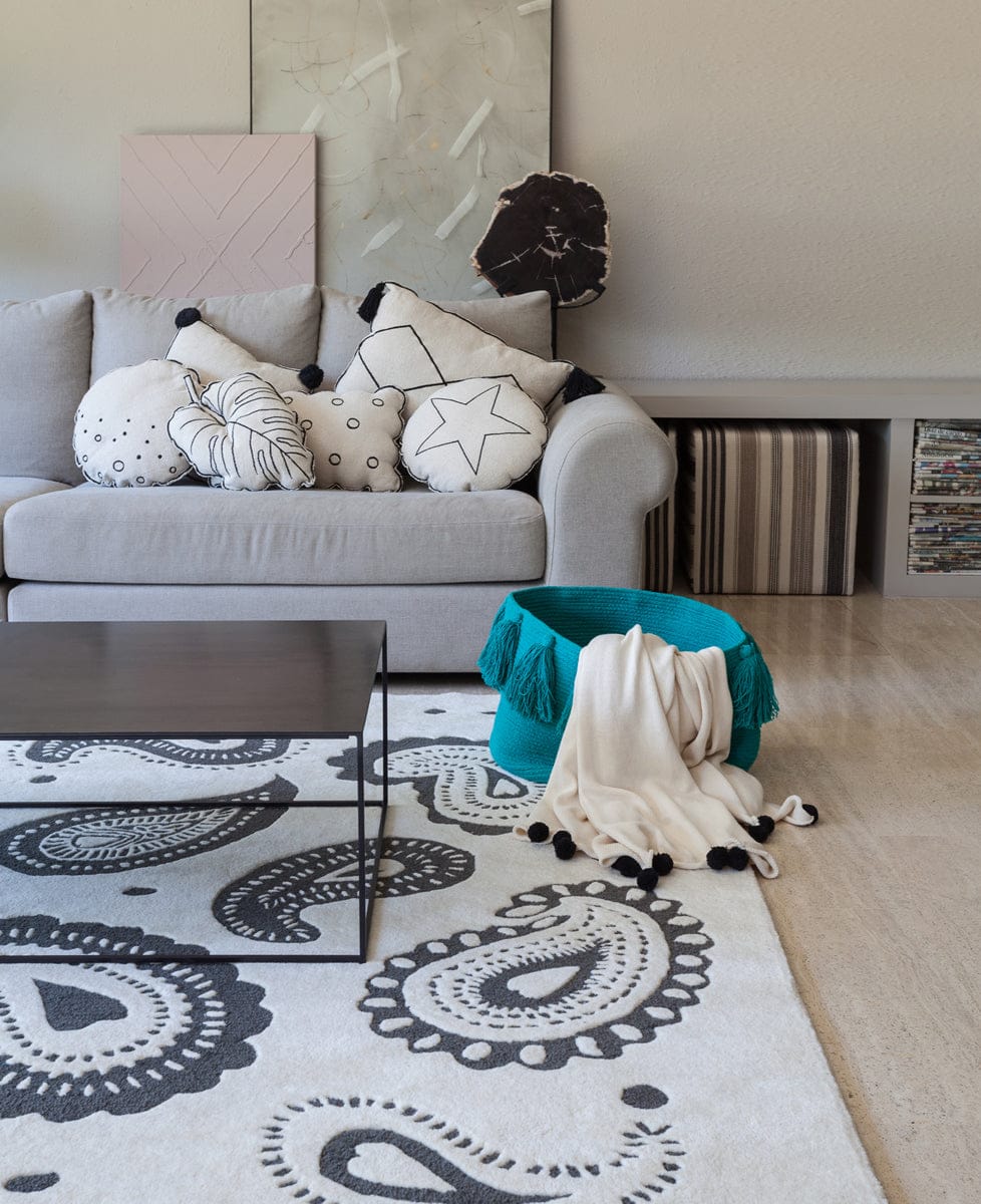 Lorena Canals Tassels Basket - Petroleum - BSK-TAS-PETRO