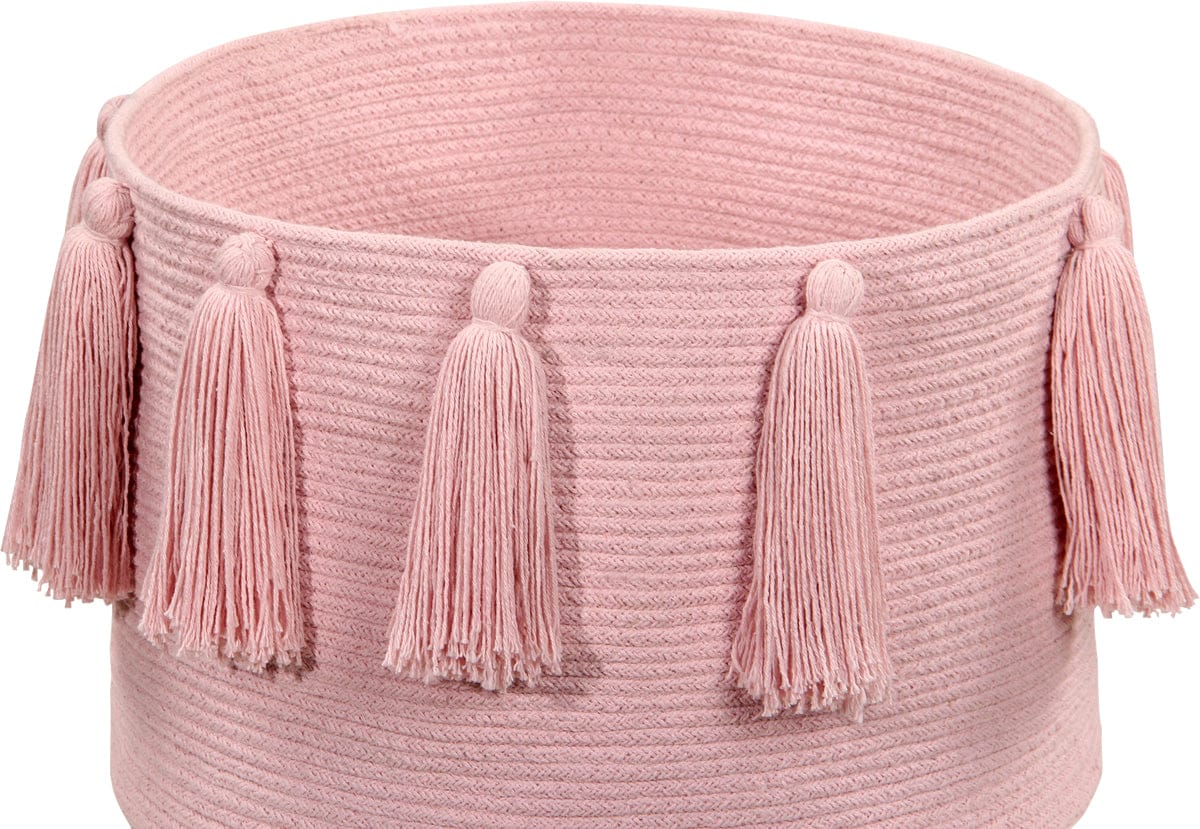 Lorena Canals Tassels Basket - Pink - BSK-TAS-PK
